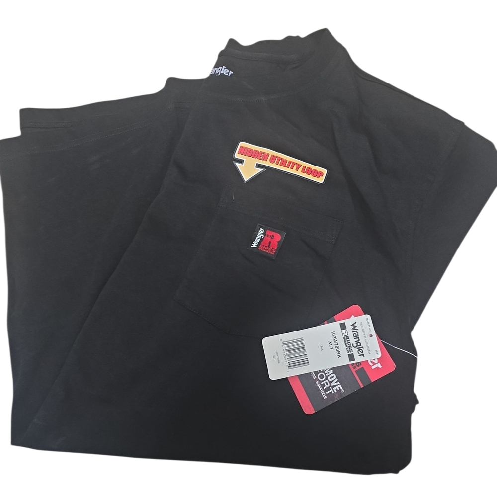 Wrangler Men's Black Tee with Red Accents
